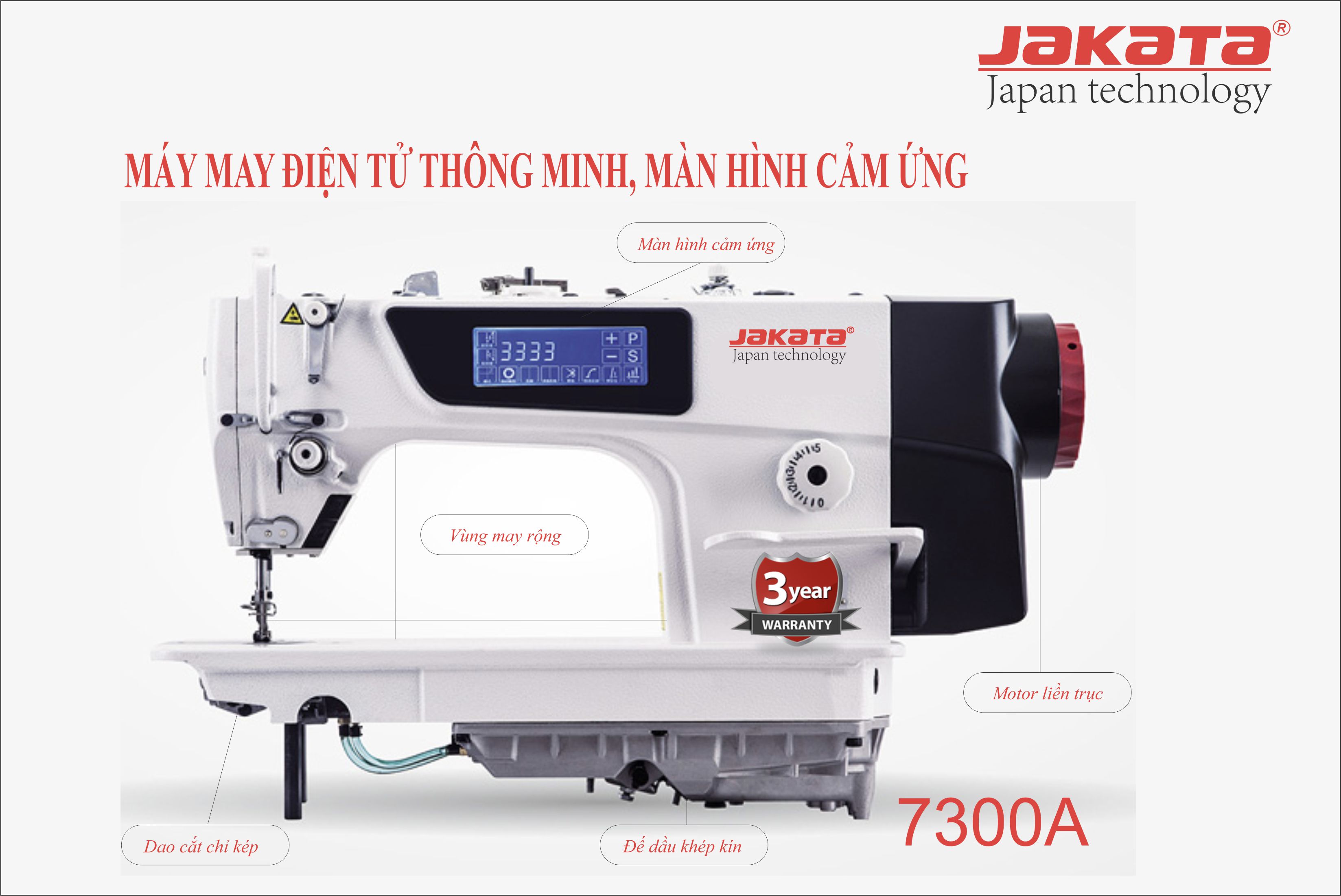 JAKATA JKT-7300A máy may điện tử thông minh màn hình cảm ứng cắt chỉ cực ngắn | maymayhoangkhang.com | 0903642225