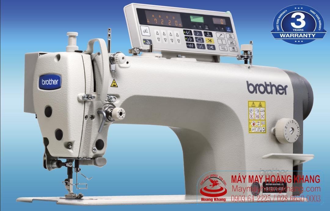 Máy may 1 kim điện tử trụ kim đẩy BROTHER S-7220C-405 thích hợp may vật liệu dày, cứng | maymayhoangkhang.com | 0903642225