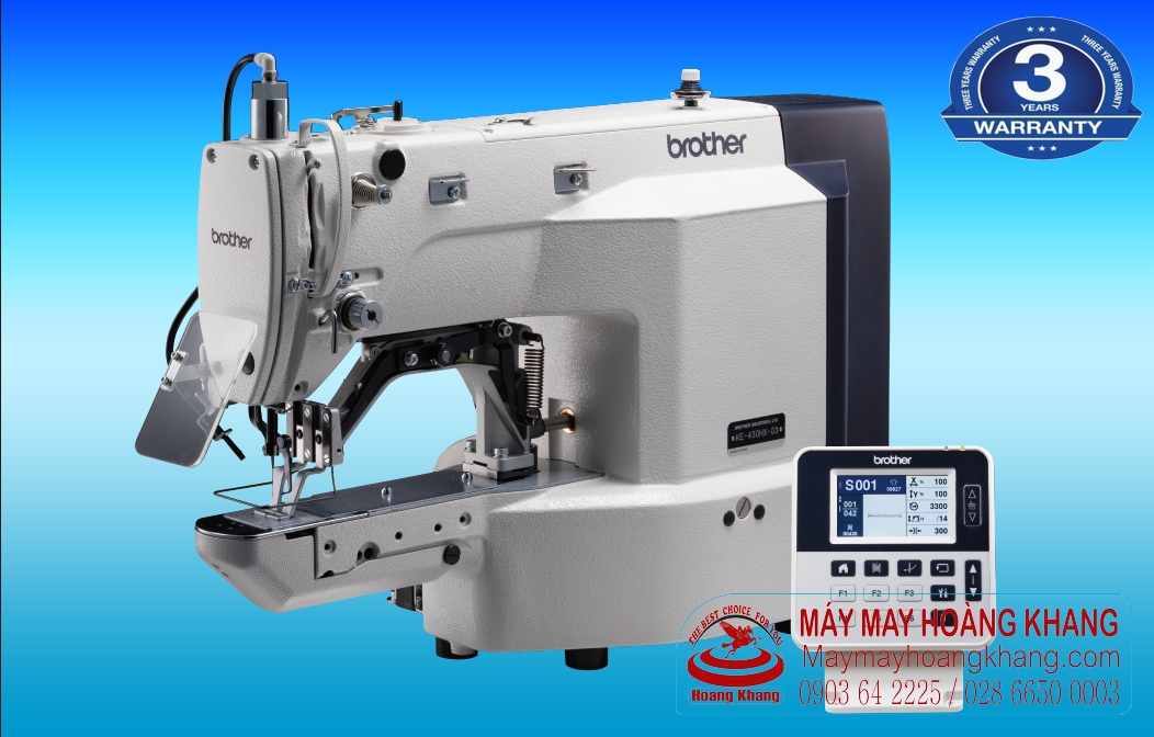 Máy đính bọ điện tử mô tơ liền trục BROTHER KE-430HX Cắt chỉ ngắn