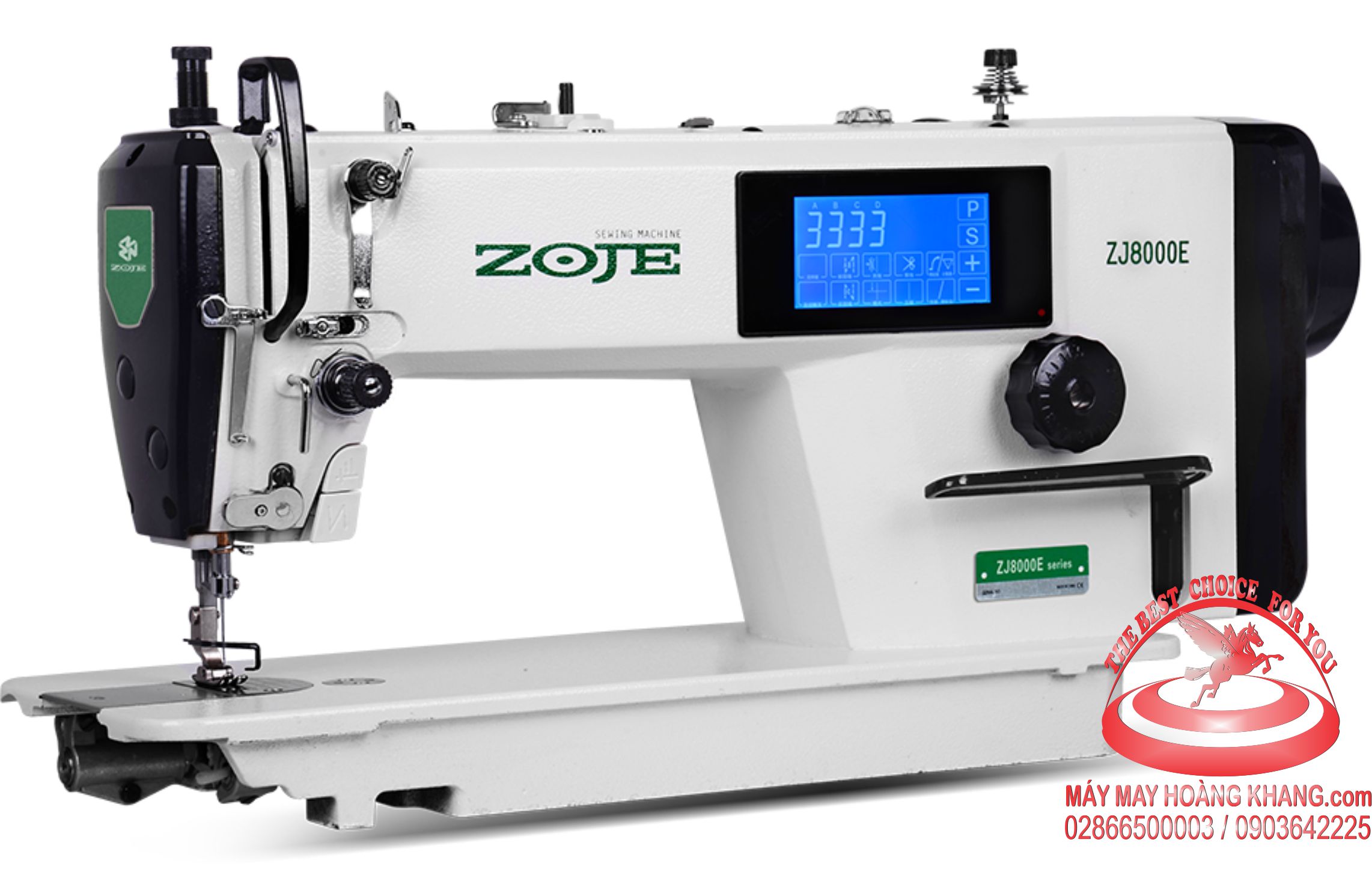 Máy may 1 kim điện tử liền trục nâng chân vịt tự động ZOJE ZJ8000E-D4J-G | maymayhoangkhang@gmail.com | 0903642225