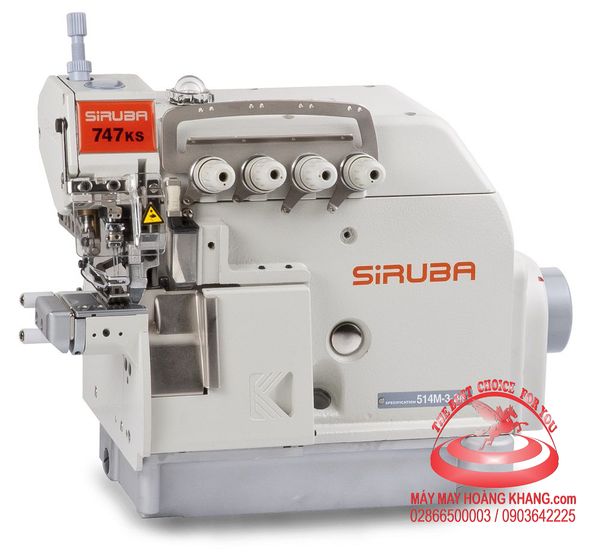 Máy vắt sổ 2 kim 4 chỉ đầu nhỏ Siruba 747KS-514M-3-24 | maymayhoangkhang.com | 0903642225