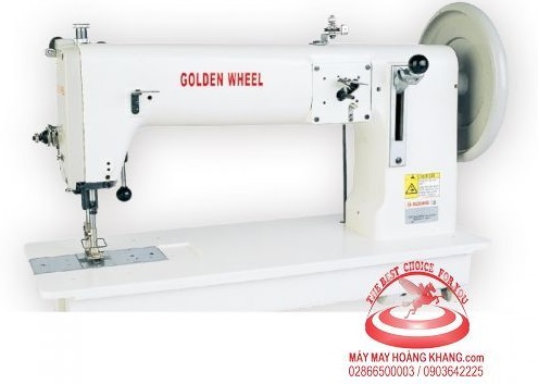 Máy 1 kim đế bằng chân vịt bước đồng bộ may hàng siêu dày Golden Wheel CS-243 | maymayhoangkhang.com | 0903642225