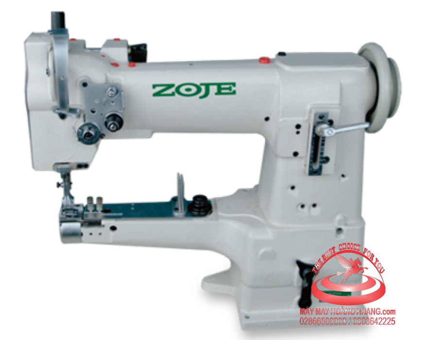 Máy may đế ống (máy trụ ngang, máy viền ống) chuyên viền da ổ nhỏ ZOJE ZJ335 | maymayhoangkhang.com | 0903642225
