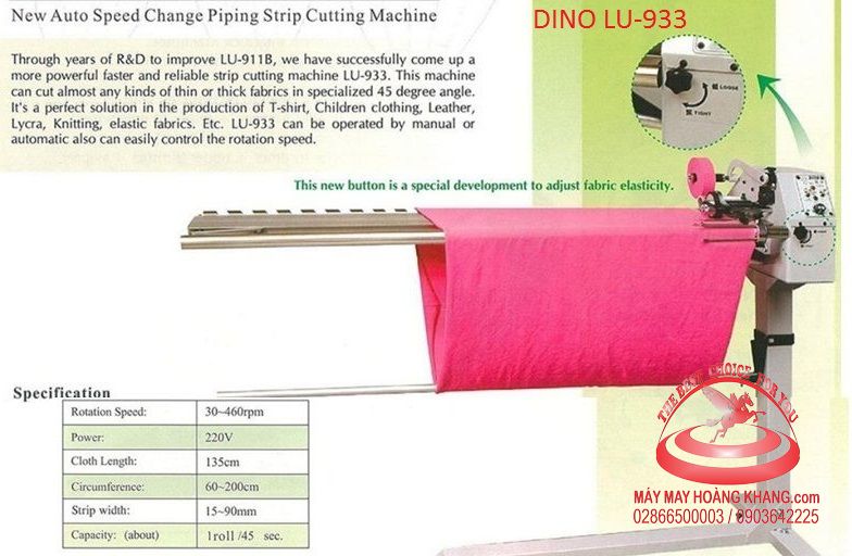 MÁY CẮT BĂNG VIỀN DINO LU-933 | maymayhoangkhang.com | 0903642225