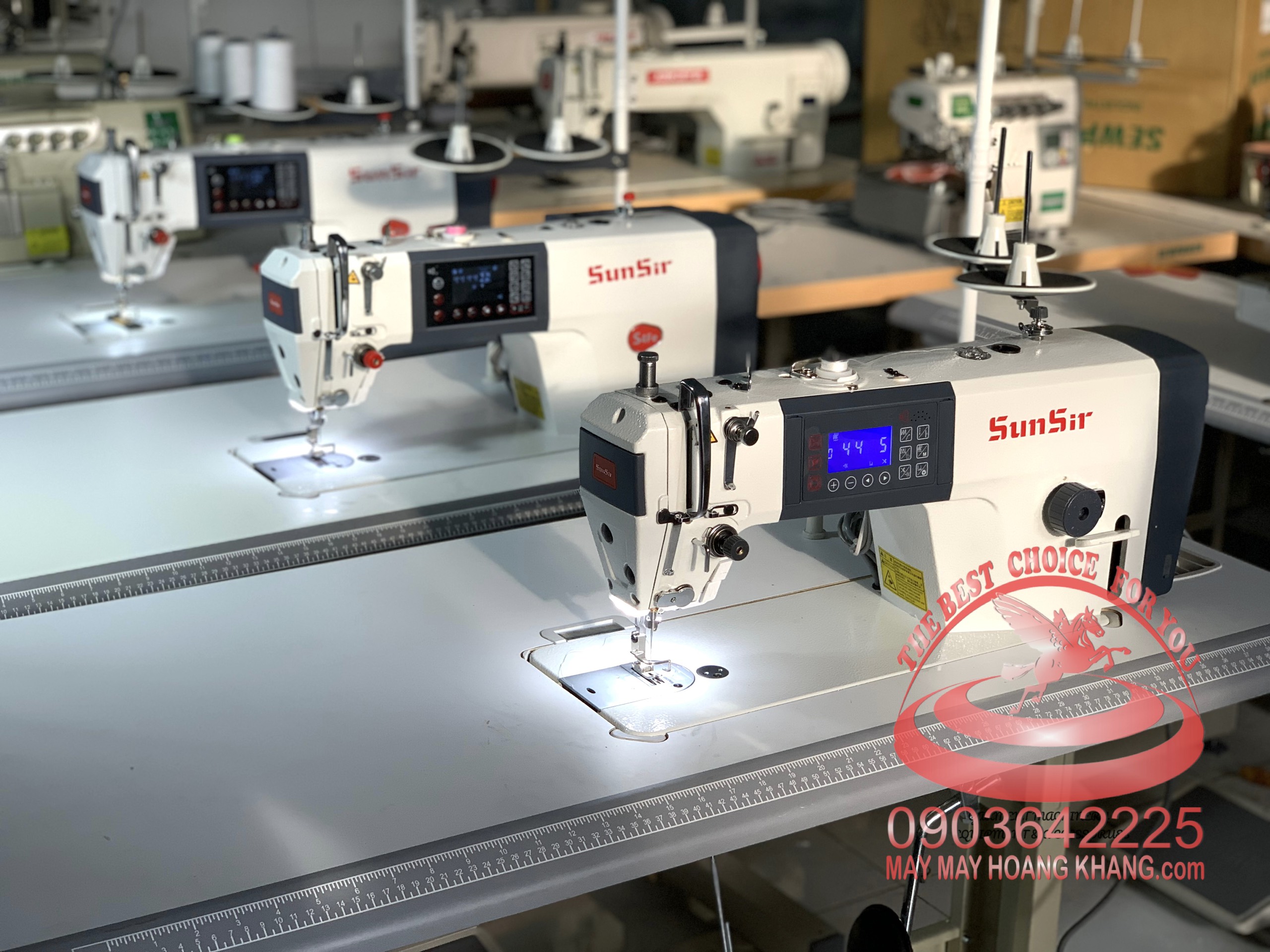Máy may 1 kim điện tử liền trục nâng chân vịt tự động, có tiếng nói SUNSIR S4-M-4C-I | maymayhoangkhang.com | 0903642225