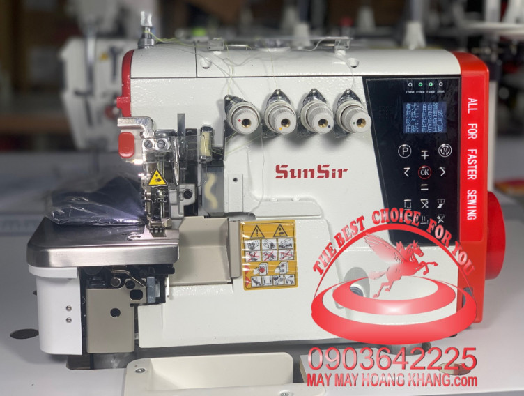 Máy vắt sổ 5 chỉ liền trục thông minh, nhấc chân vịt tự động SUNSIR R2T-5 | maymayhoangkhang.com | 0903642225