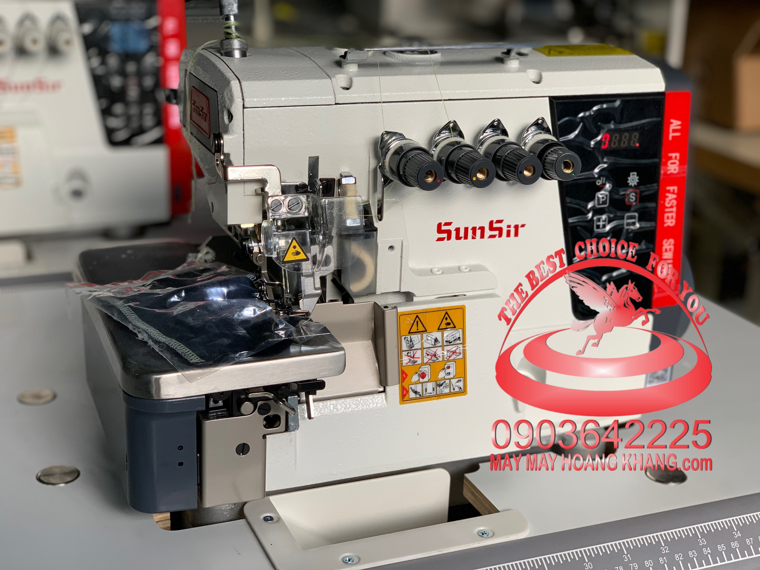 Máy vắt sổ 6 chỉ liền trục thông minh, nhấc chân vịt tự động SUNSIR R2T-6 | maymayhoangkhang.com | 0903642225