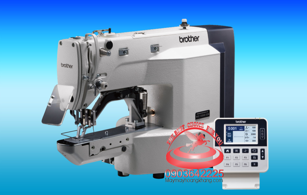 Máy đính bọ điện tử mô tơ liền trục BROTHER KE-430HS cắt chỉ ngắn | maymayhoangkhang.com | 0903642225