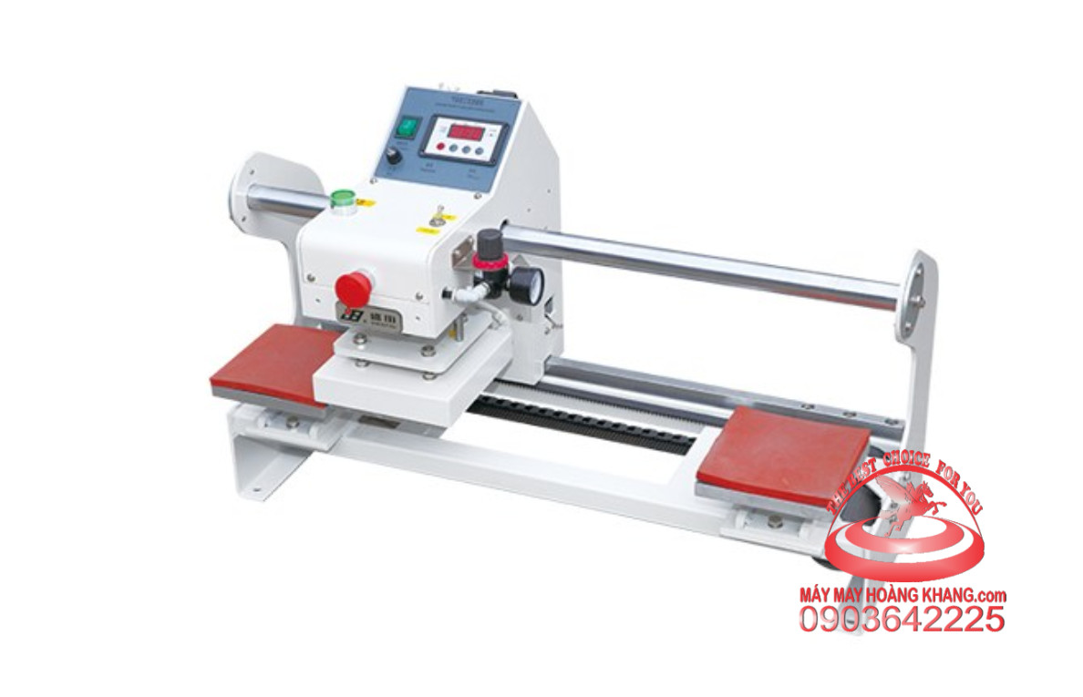 Máy ép nhãn tự động 2 mâm, đầu trượt khổ 15x15cm Shengtian THQ-1515S | maymayhoangkhang.com | 0903642225